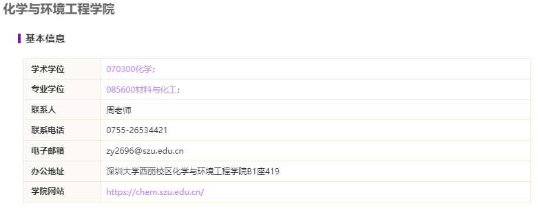 深圳大學(xué)化學(xué)與環(huán)境工程學(xué)院2021碩士研究生招生專業(yè)目錄