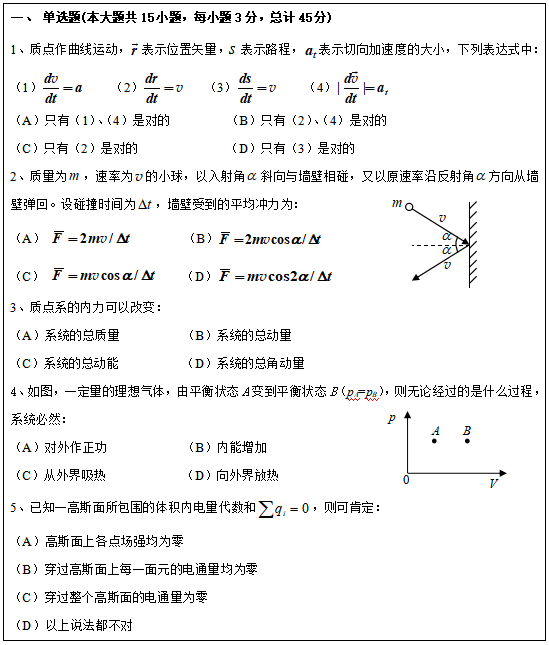 昆明理工大學(xué)618大學(xué)物理2020年碩士研究生入學(xué)考試自命題科目試題