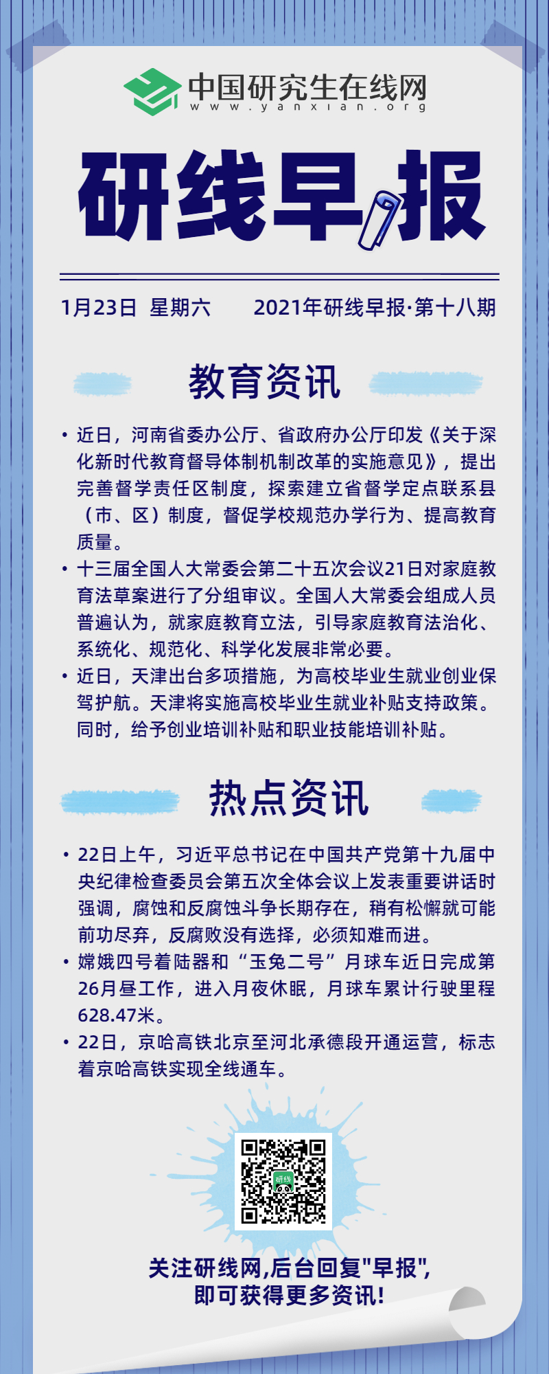 【2021年研線早報·第十八期】1月23日