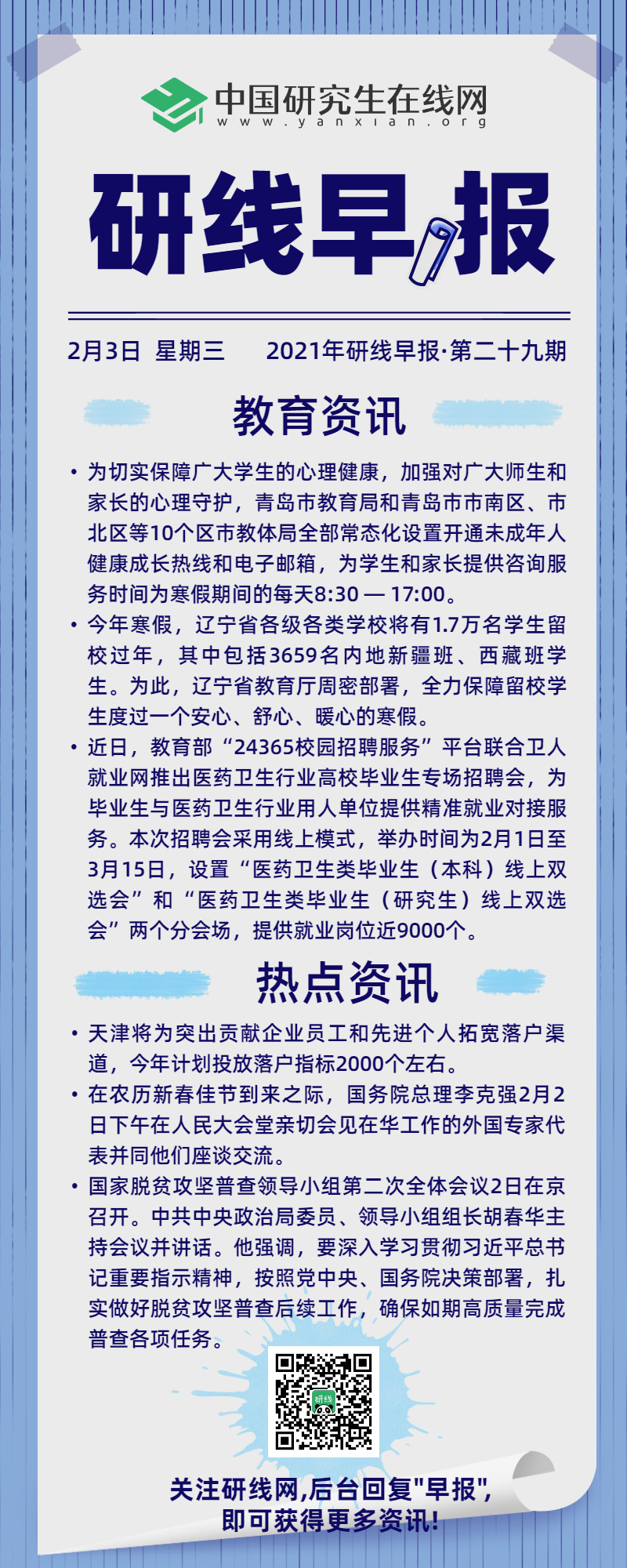 【2021年研線早報(bào)·第二十九期】2月3日