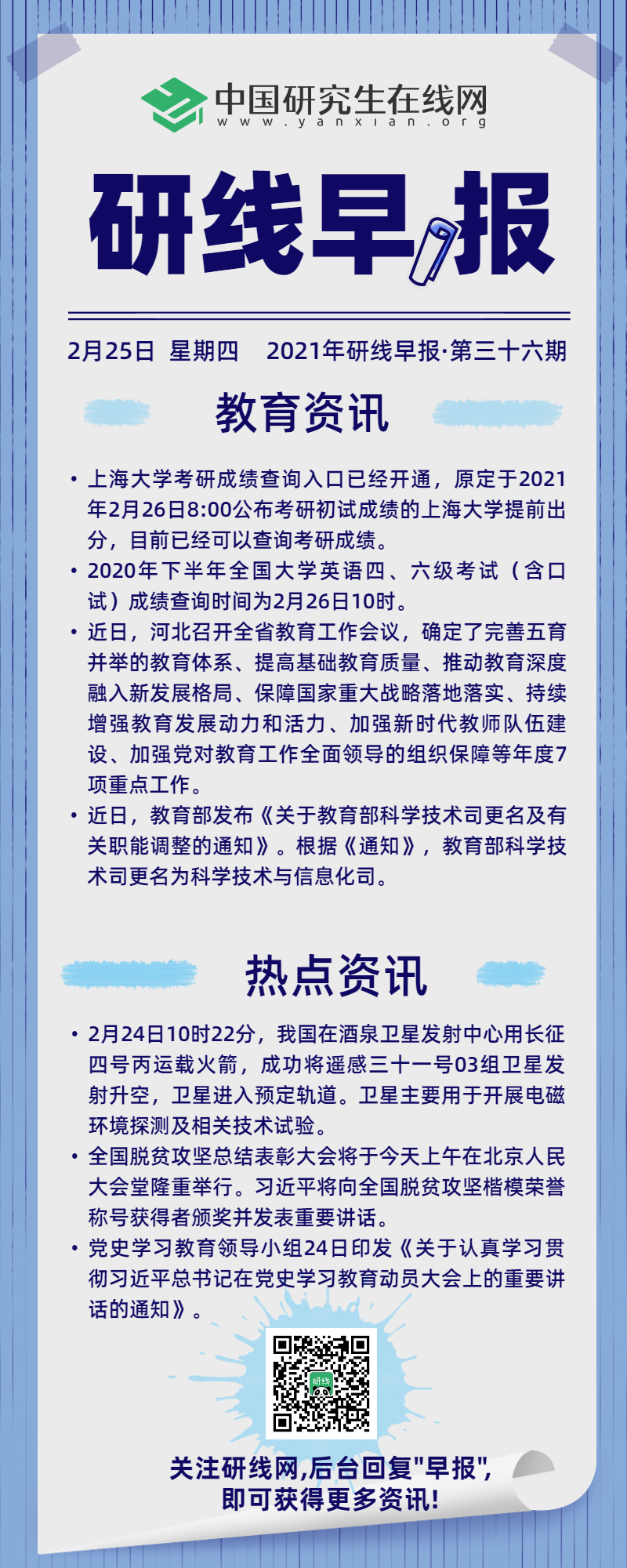 【2021年研線早報(bào)·第三十六期】2月25日