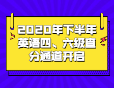 2020年下半年全國大學英語四、六級查分通道已開啟！四、六級成績公布！