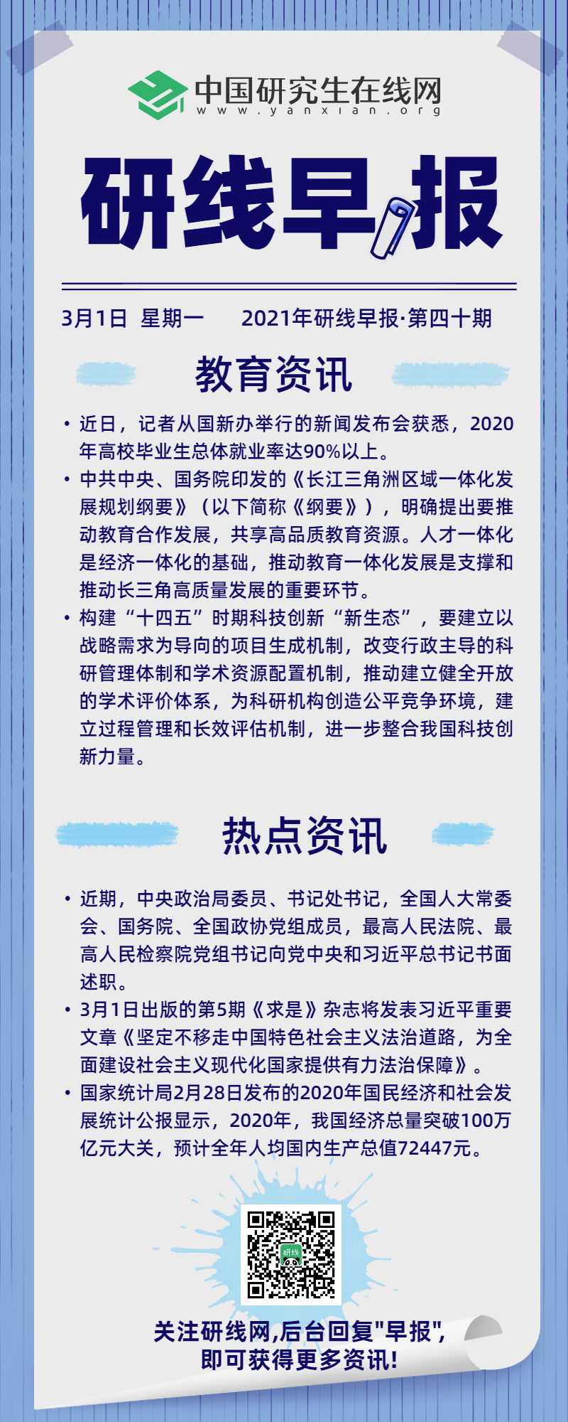 【2021年研線早報·第四十期】3月1日