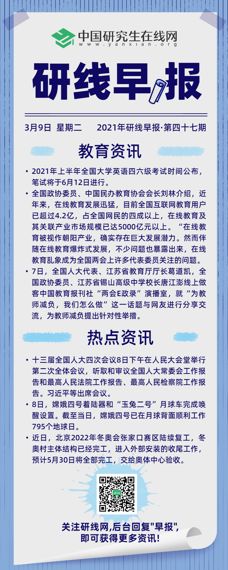 【2021年研線早報(bào)·第四十七期】3月9日