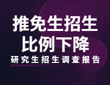 2021研究生招生調查報告：高校推免生招生比例下降，招生生源普遍缺額！